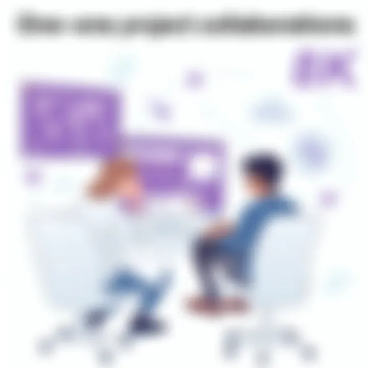 One-on-One Project Collaborations Illustration of one-on-one project collaboration between a client and a designer