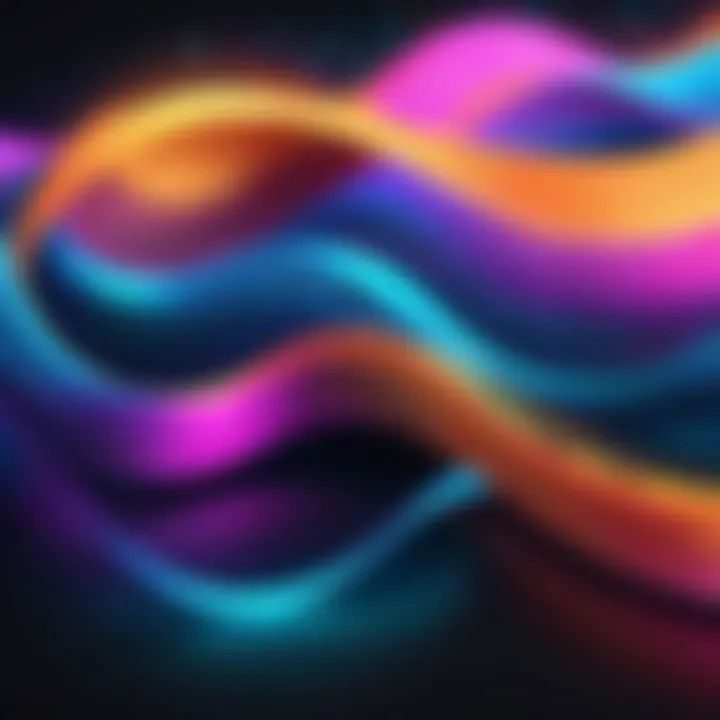 Abstract digital music waves in vibrant colors