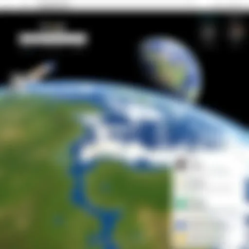 Satellite imagery view on Google Earth