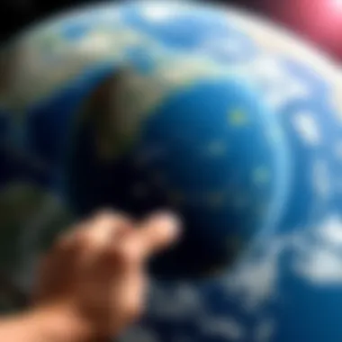 User interface of Google Earth with satellite data