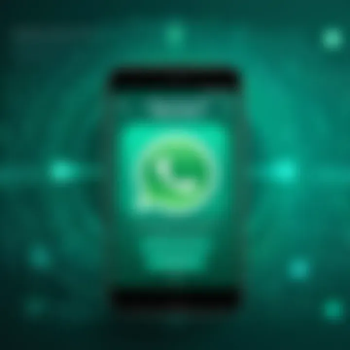 Illustration highlighting encryption protocols on WhatsApp