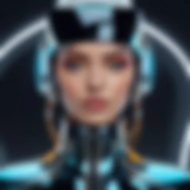A Glimpse into the Future of Fashion Futuristic AI fashion model showcasing a vibrant outfit