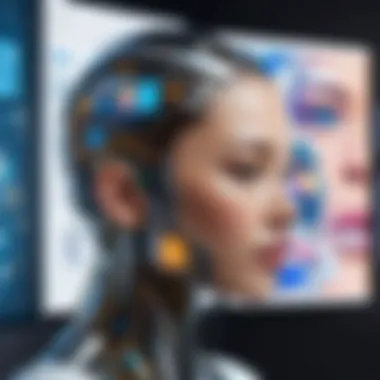 AI Meets Traditional Art: A Fusion of Innovation An illustration depicting the interaction between AI technology and traditional art forms, highlighting innovation.