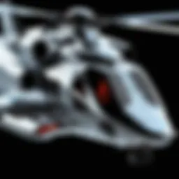 A detailed view of the Airwolf helicopter's advanced rotor design showcasing its aerodynamic features.
