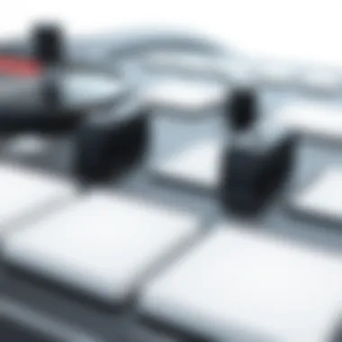 Drum Pads and Triggers of Alesis DM6 Close-up of drum pads and triggers on the Alesis DM6