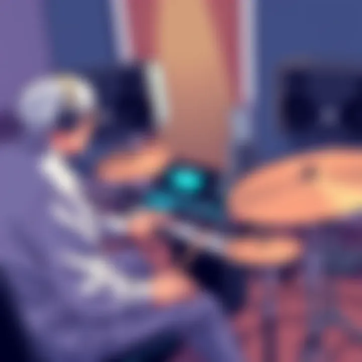 Alesis DM6 in Action Musician playing the Alesis DM6 in a studio setting