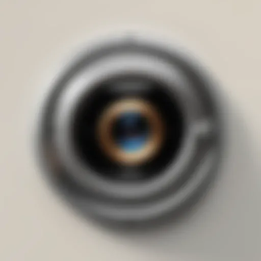 Detailed view of a Ring peephole camera showcasing its design and features