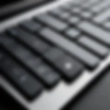 Close-up of the Surface Laptop keyboard showcasing its key design.