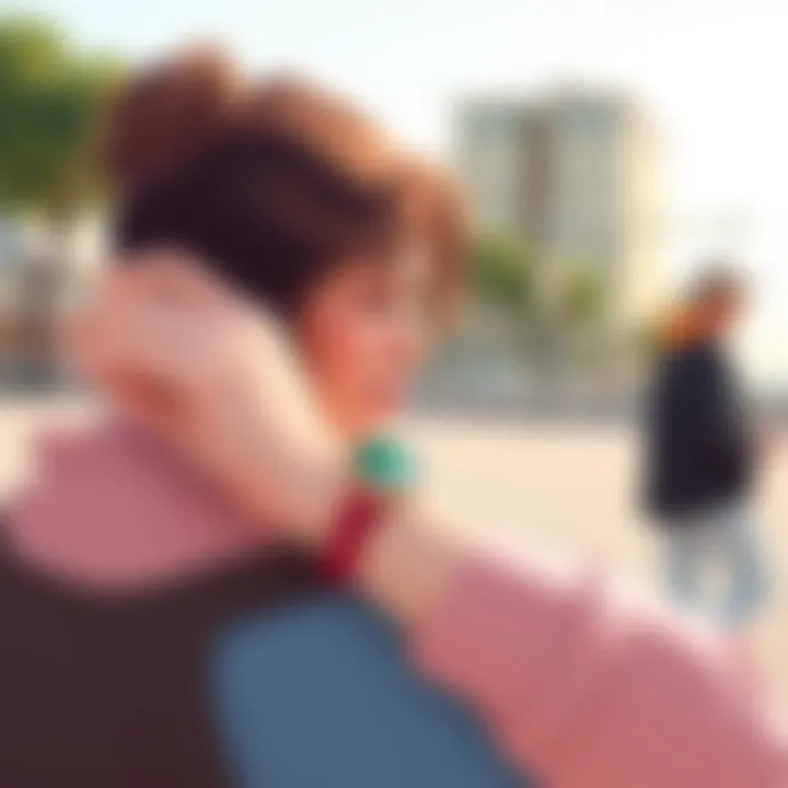 The Bellabeat Leaf Crystal worn as an accessory in a wellness context