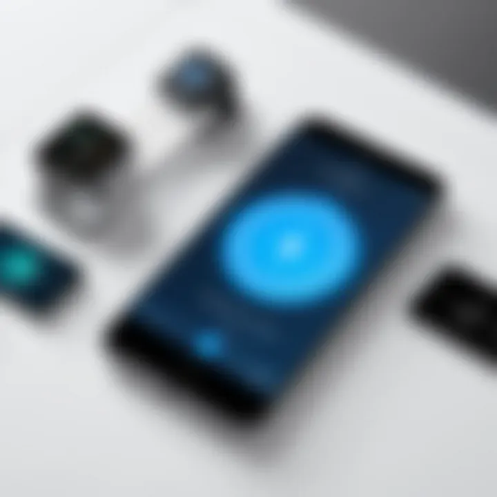 A visual representation of smartphone apps used for managing Bluetooth tracking tags.