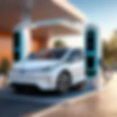 Futuristic Charging Station for Hybrid Cars A futuristic charging station for hybrid cars