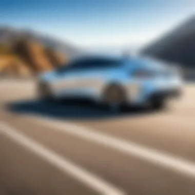 Hybrid Vehicle on California Highway A sleek hybrid vehicle on a California highway