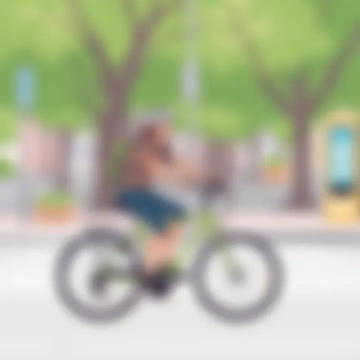 Cyclist Utilizing Capital Bikeshare A cyclist enjoying a ride facilitated by the Capital Bikeshare service