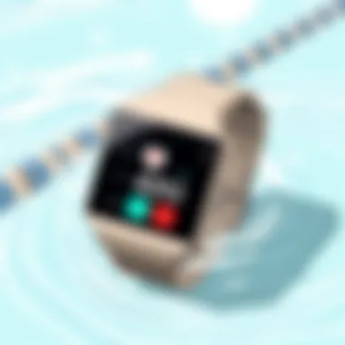 Swim Tracking Features of Fitbit Visual showcasing the swim tracking features of a Fitbit.