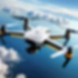 Innovative drone design hovering in the sky