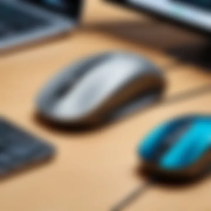 Close-up of Logitech MX Mouse connectivity options