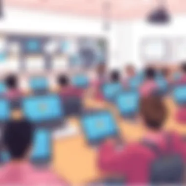 Chromebooks in Educational Settings A classroom setting where students use Chromebooks for learning
