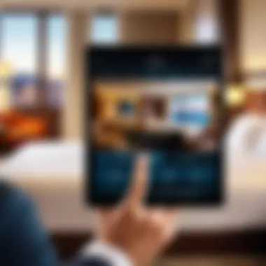 Hotel Booking on App Traveler booking a hotel room on the Hotels Tonight app