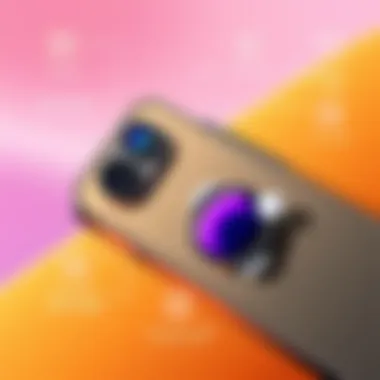 An illustration of iPhone 12 features such as camera and display