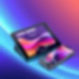 Illustration showcasing the sleek design of modern smartphones and tablets converging.