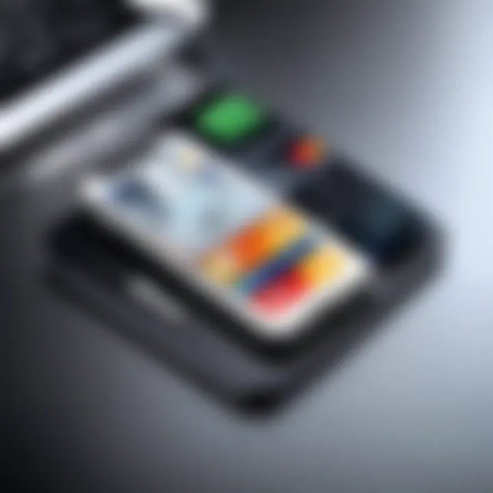 Digital wallet icon on a futuristic background