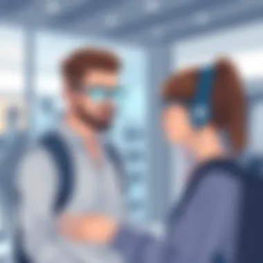 Engaging with Digital Eyewear Solutions Customer interacting with digital eyewear application