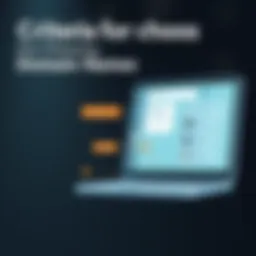 Visual representation of domain name selection criteria