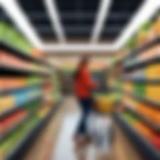 Illustration of elegant grocery shopping in Colorado