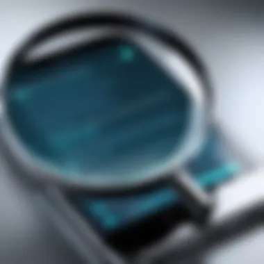 Magnifying glass over smartphone screen