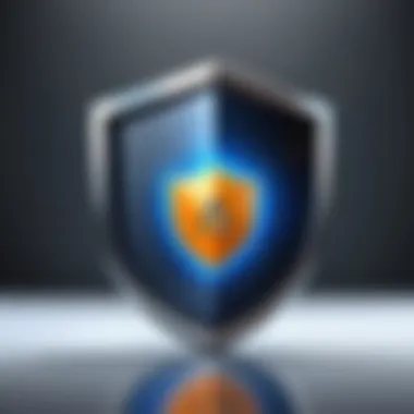 Email security concept with shield icon