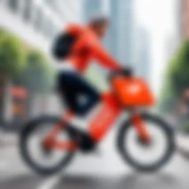 Illustration of a person enjoying benefits of DoorDash bike delivery