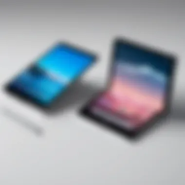 Comparison of the Surface Duo with traditional smartphones highlighting size differences