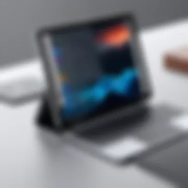 Close-up of the Surface Duo's interface displaying multitasking capabilities