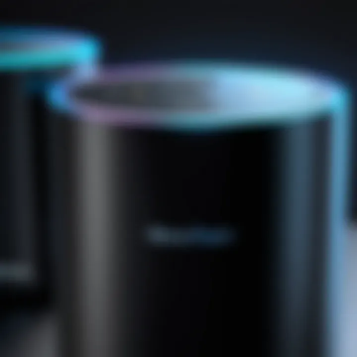 A close-up of an Alexa device showcasing its user-friendly interface