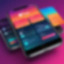 A vibrant community app interface showcasing user engagement features.