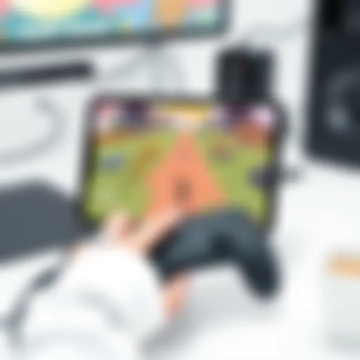Enhanced Gameplay Experience on Apple Platforms An Apple device displaying a game with controller support