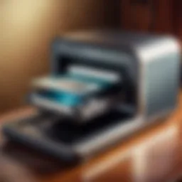 An antique photo scanner capturing a vintage image