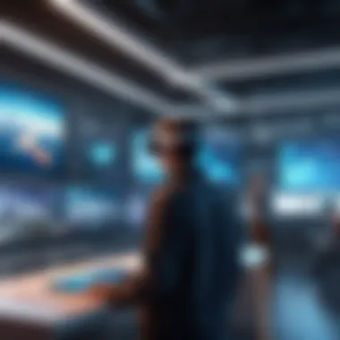Future Trends in AR and WebGL Technology Futuristic concept art depicting potential future trends in AR and WebGL