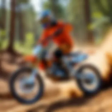 Dirt trails with a 70cc dirt bike in action