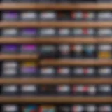 Collection of SNES cartridges displayed on a wooden shelf