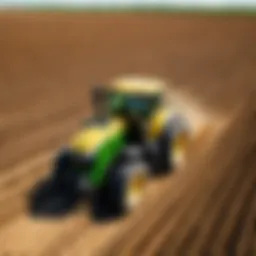 Autonomous tractor navigating a field