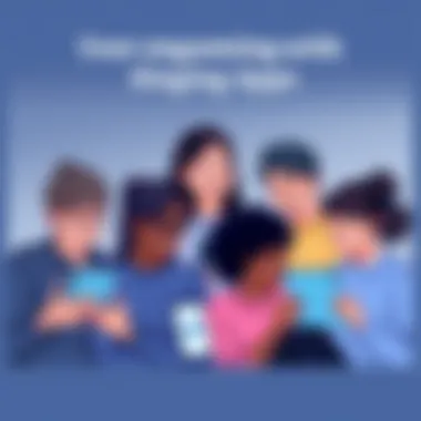 A diverse group engaging with a face animation singing app on various devices.