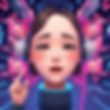 A futuristic concept design of digital entertainment platforms featuring face animation.