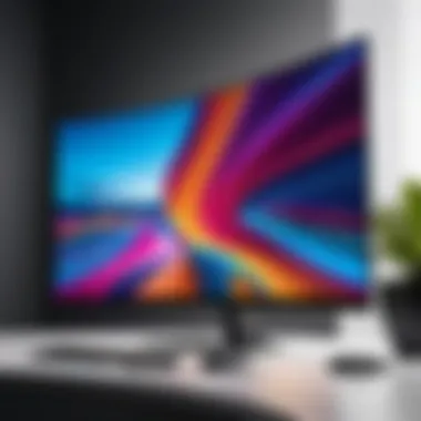 Immersive Display Design Sleek design of a 40-inch curved monitor showcasing its immersive display.