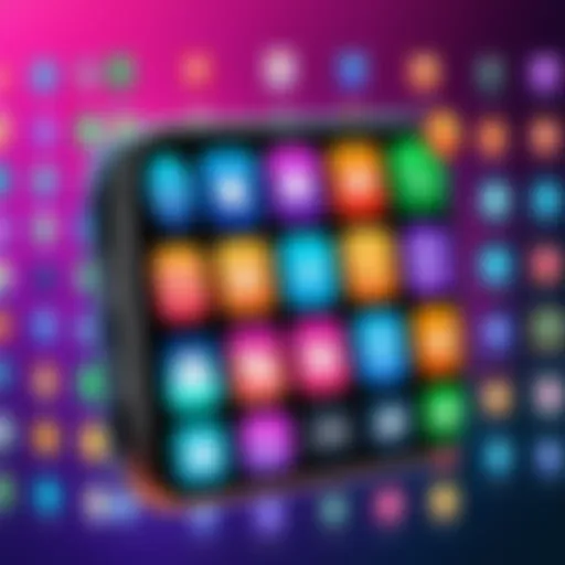 Colorful app icons displayed on a smartphone screen.