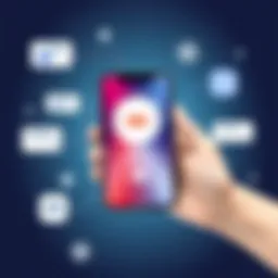 Illustration of voicemail app interface on iPhone