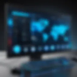 A futuristic gaming web browser interface showcasing advanced features.