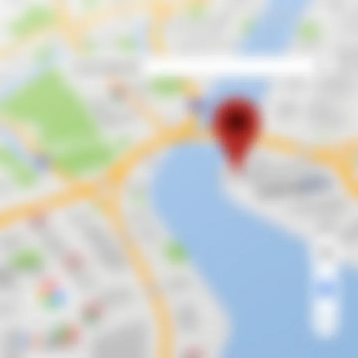 Local search results displayed on Google Maps