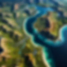 Satellite view of Earth showcasing diverse landscapes