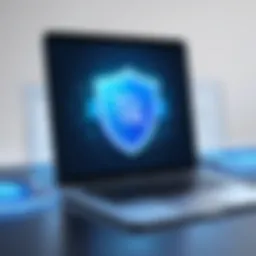 Illustration showcasing advanced online security on iOS devices